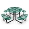Flash Furniture Creekside Round Outdoor Picnic Table W/ Umbrella Hole, Black Top/Seat/Frame, Mesh Metal Top, 46 in SLF-EMR46-H60L-GN-GG - alternate 2